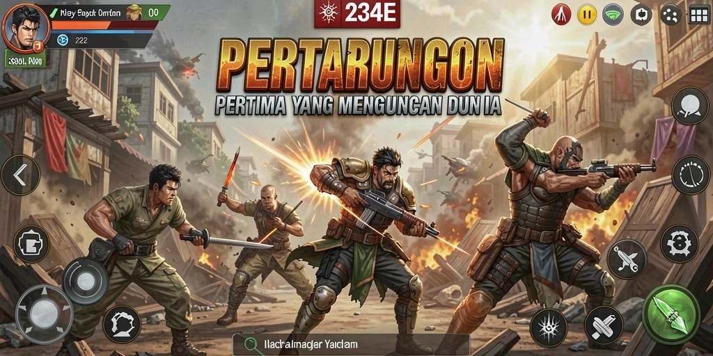 Gameplay seru pertarungan karakter unik di 234E.