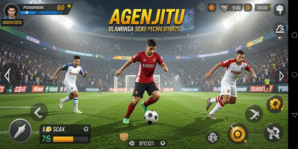 Tampilan menarik dari AGENJITU saat gameplay olahraga.