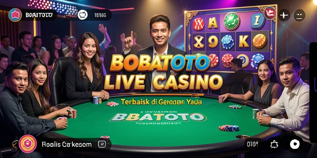Tampilan gameplay BOBATOTO dengan dealer profesional di Live Casino.