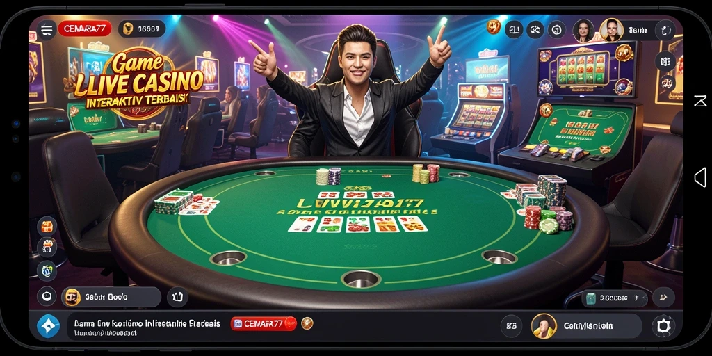 Tampilan gameplay Live Casino CEMARA77 yang menakjubkan dan interaktif.