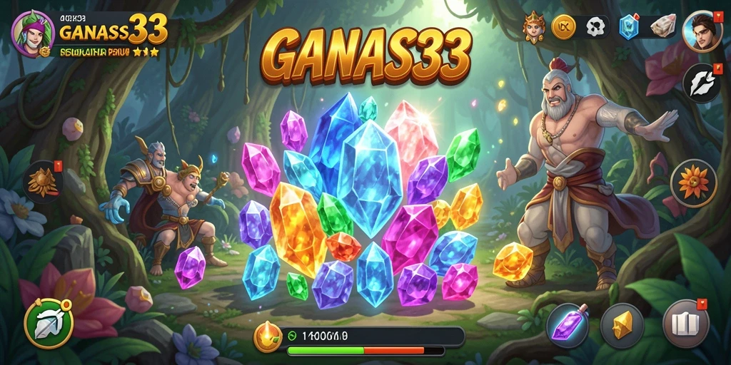 Tampilan seru gameplay GANAS33 dalam menyusun permata.