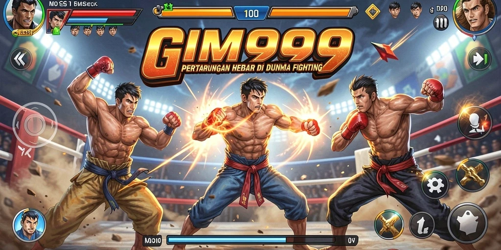 Tampilan gameplay yang intens dan seru dalam GIM999.