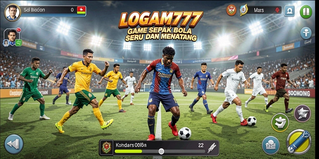 Gameplay menarik dari LOGAM777 dengan pertandingan sepak bola yang intens.