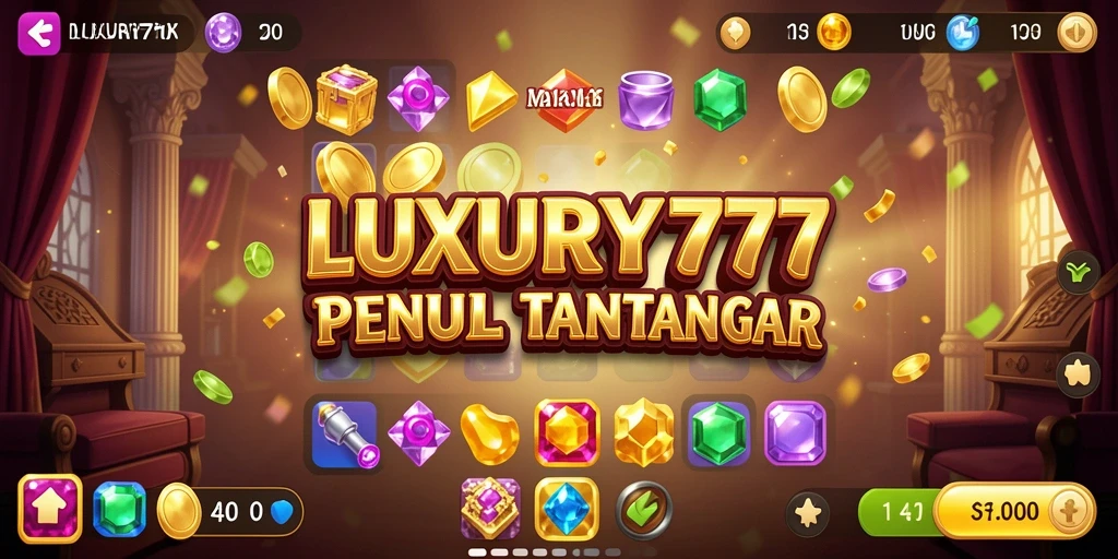 Screenshot gameplay LUXURY777 menampilkan tantangan Match-3 yang menarik.