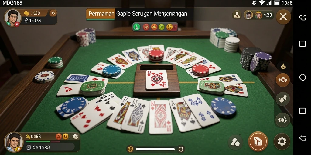 Menampilkan gameplay seru Gaple di MDG188.