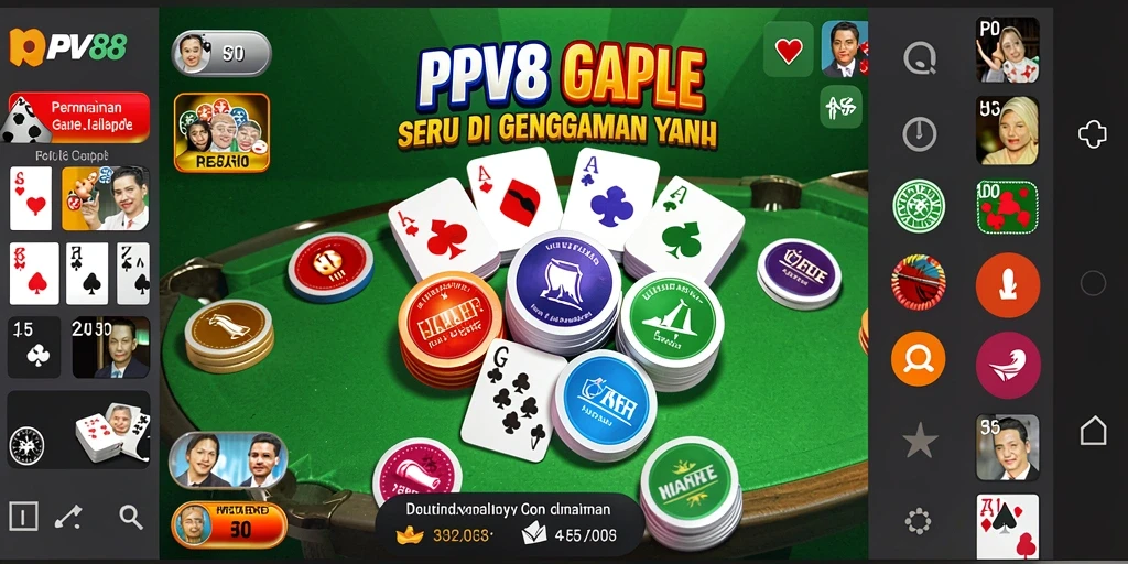Screenshot PPV88 menampilkan gameplay Gaple yang seru dan interaktif.