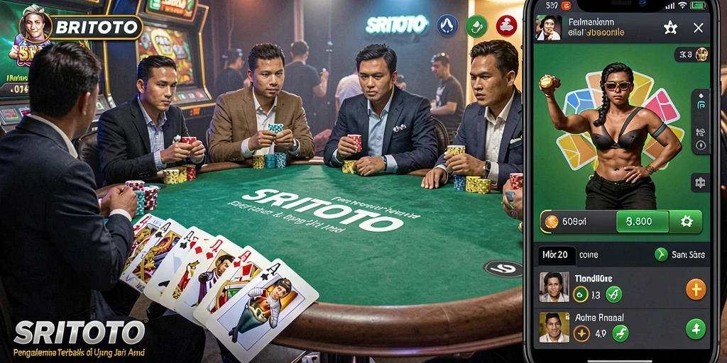 Tampilan gameplay Poker yang seru dan mendebarkan di SRITOTO.